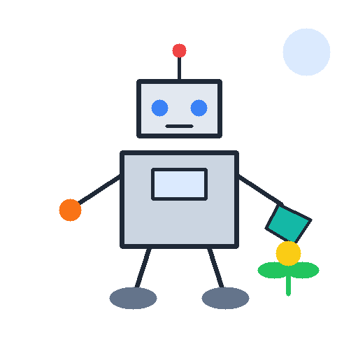 Garden robot reference in a sample round screen